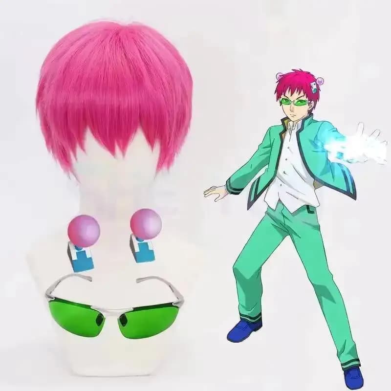 Accessori Cosplay Anime The Disastrous Life Of K. Parrucca Saiki Kusuo, forcine, occhiali con lenti verdi, occhiali da sole, accessori per costume