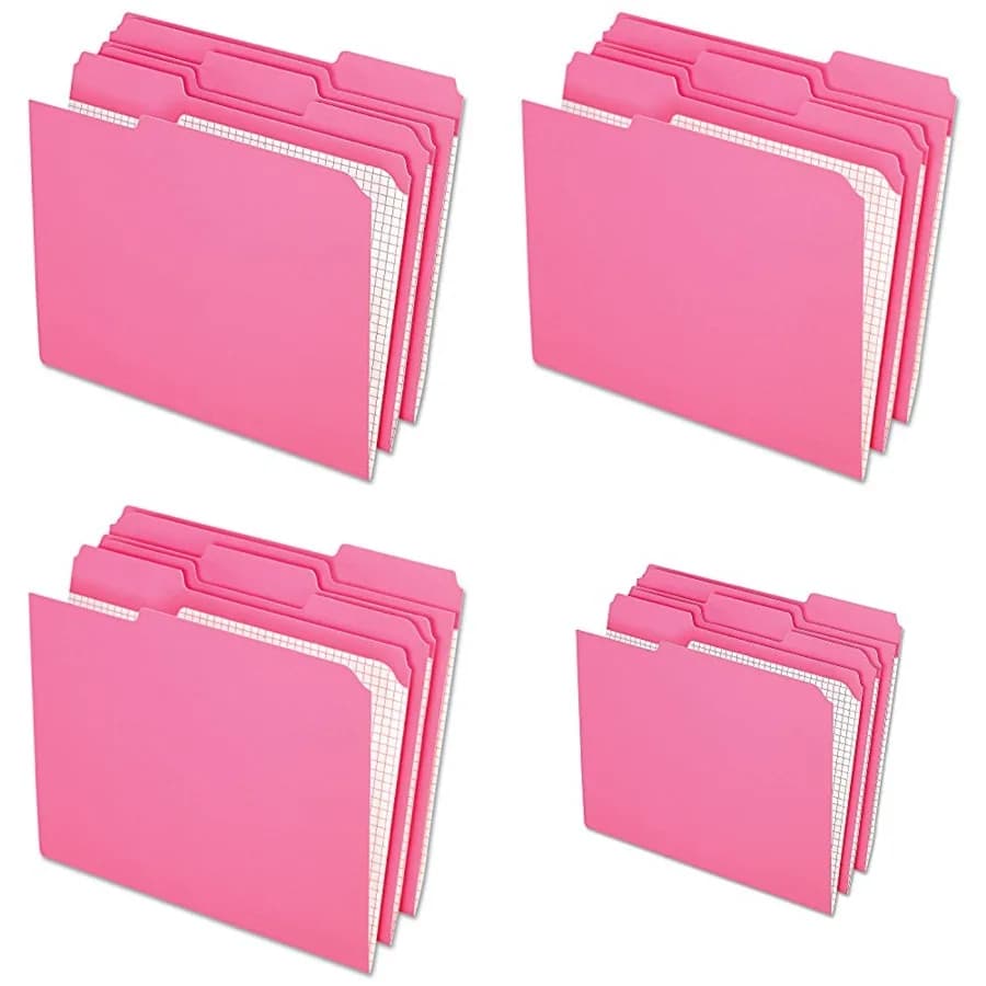 Cartelle Portadocumenti Colorate con Griglia Interna, Formato Letter, Taglio 1/3, 100/Scatola R152 1/3 PIN