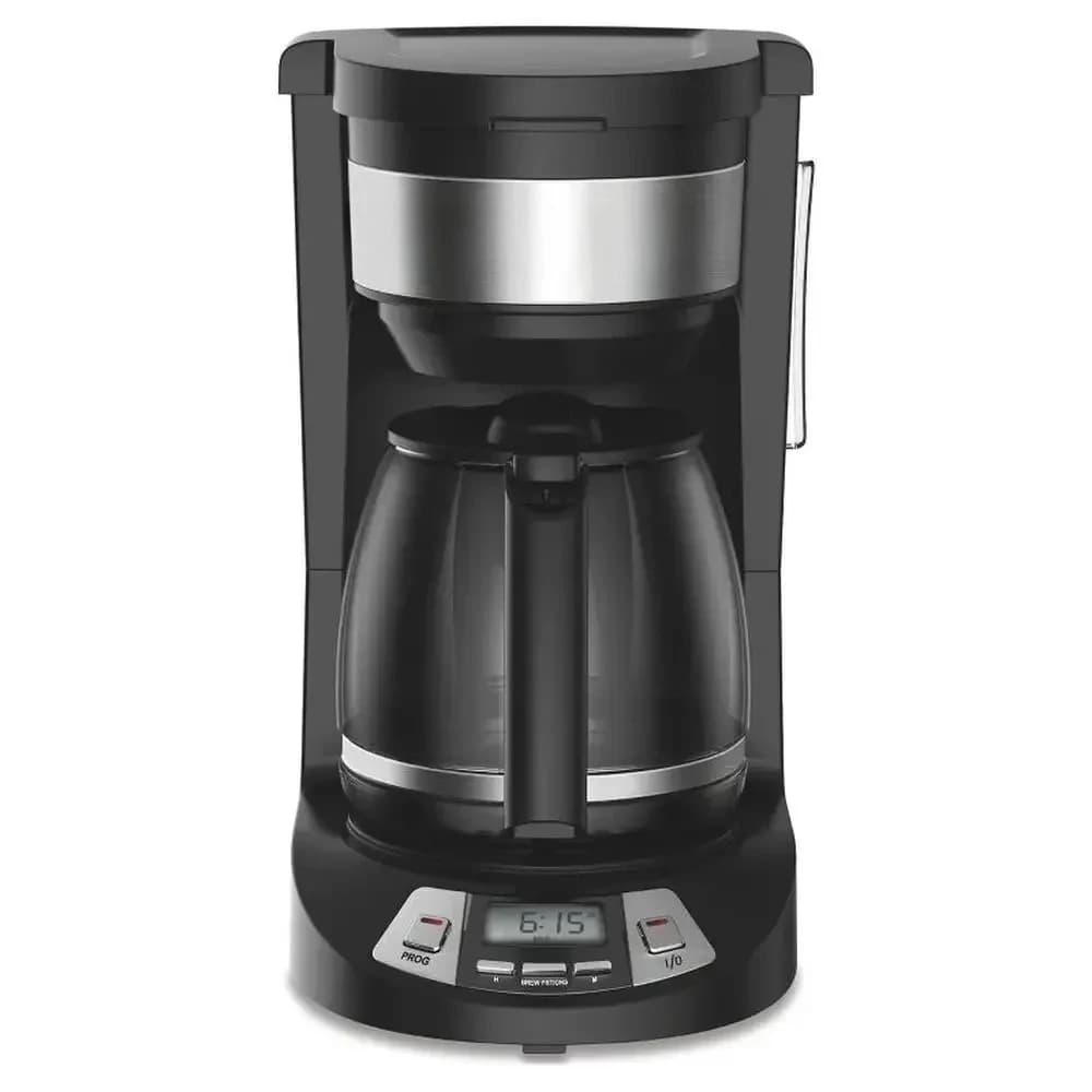 # l Caffettiera programmabile da 12 tazze Nero Regular/Bold/1-4 tazze Opzioni Orologio programmabile Pausa e servizio automatici Piatto caldo antiaderente