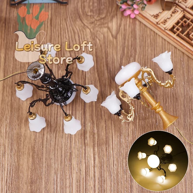 Miniature Dollhouse Ceiling Lamp Wall Light Desk Lamp Mini LED Lighting Home Decoration Doll Furniture Toy Can Be Bright