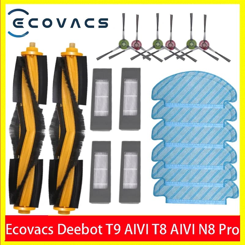 Filtro HEPA Spazzola Laterale Spazzola Principale Panni Mop per ECOVACS Deebot T9 AIVI T8 AIVI N8 Pro 920 950 Aspirapolvere Parti di Ricambio