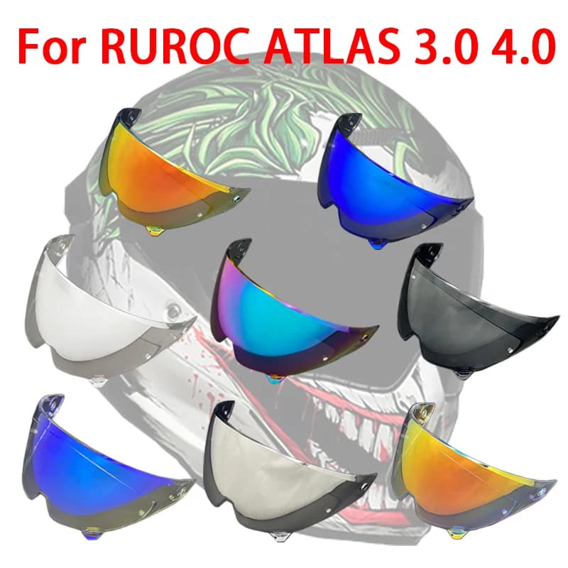 Visera De Casco Para Atlas 4.0 Visiera del casco per RUROC ATLAS 3.0 4.0 Casco moto Visiera occhiali placcatura Lente di ricambio
