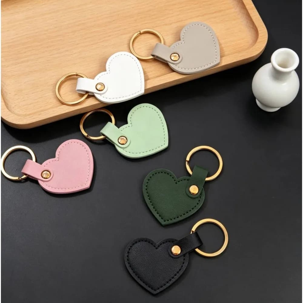 Heart Love PU Leather Fashion Keyring Creative Simple Keychain Cute Accessories Portable Car Key Bag Pendant Girl Woman Gift