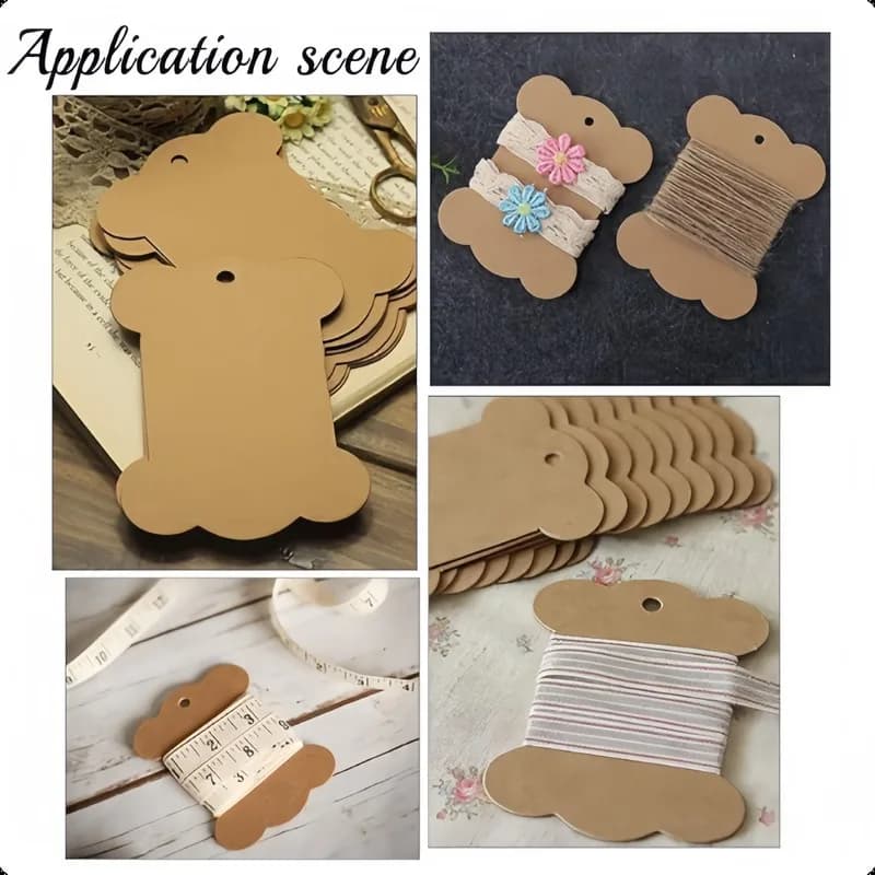12 pcs Kraft Paper Bobbins, Compact Space Saving for Ribbon Yarn Winding, Easy Thread Winding great for Sewing Thread Storage