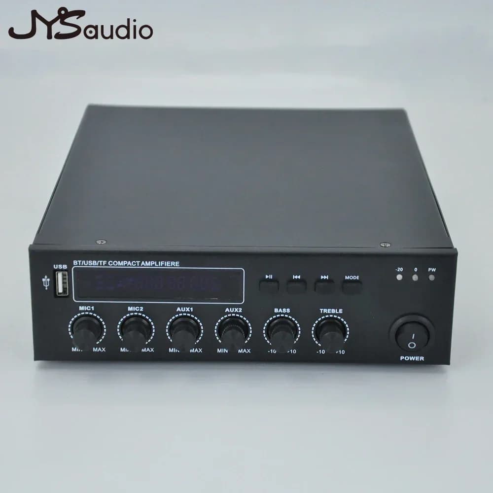 PA Bluetooth Amplifier Powerful 60 W Subwoofer Speakers Home Theater Audio Stereo 100 V/70 V Amp USB Support AUX Mic