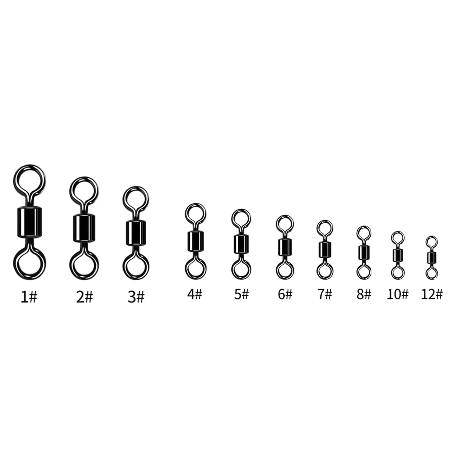 35pcs-set / 70pcs-set black nickel Bearing Rolling Connector Rotate Barrel Swivel Tackle Box Lure Line Tool Set Fishing Accessor