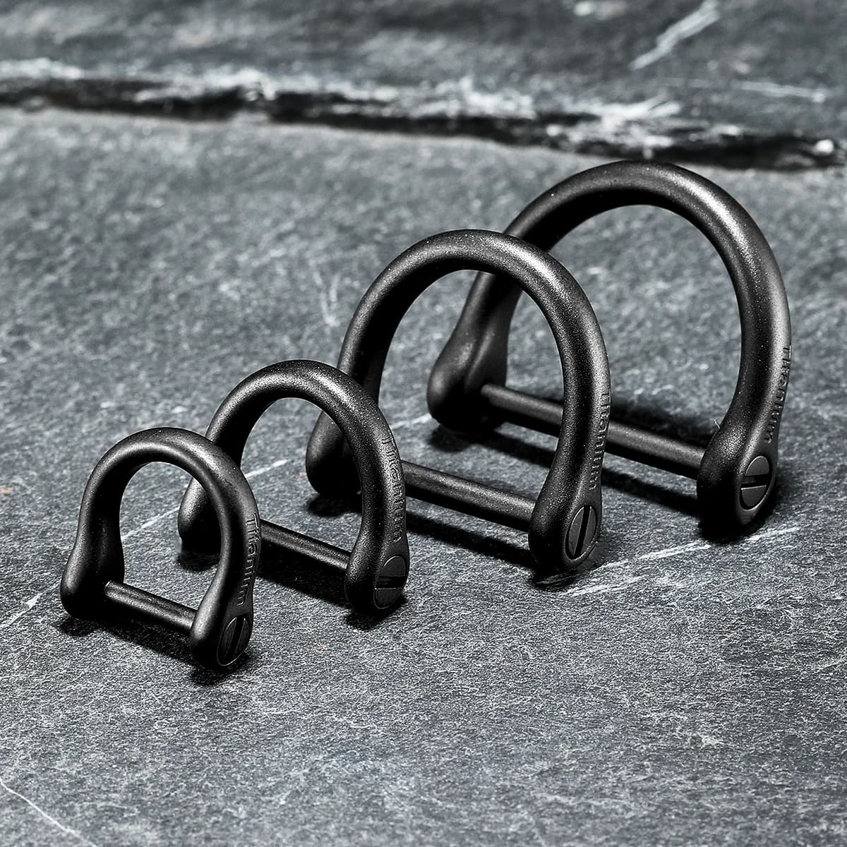 Portachiavi con fibbia D in titanio nero, anello con vite placcata a ferro di cavallo, portachiavi per auto, accessori per utensili EDC, regalo, gioielli all'ingrosso