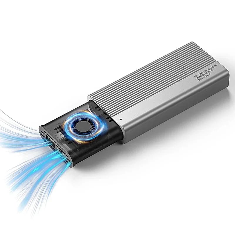 Case esterno per SSD M.2 NVME PCIE da 40 Gbps con ventola di raffreddamento, senza attrezzi, compatibile con USB-C Thunderbolt 3/4 e USB 3.2/3.1/3.0/2.0