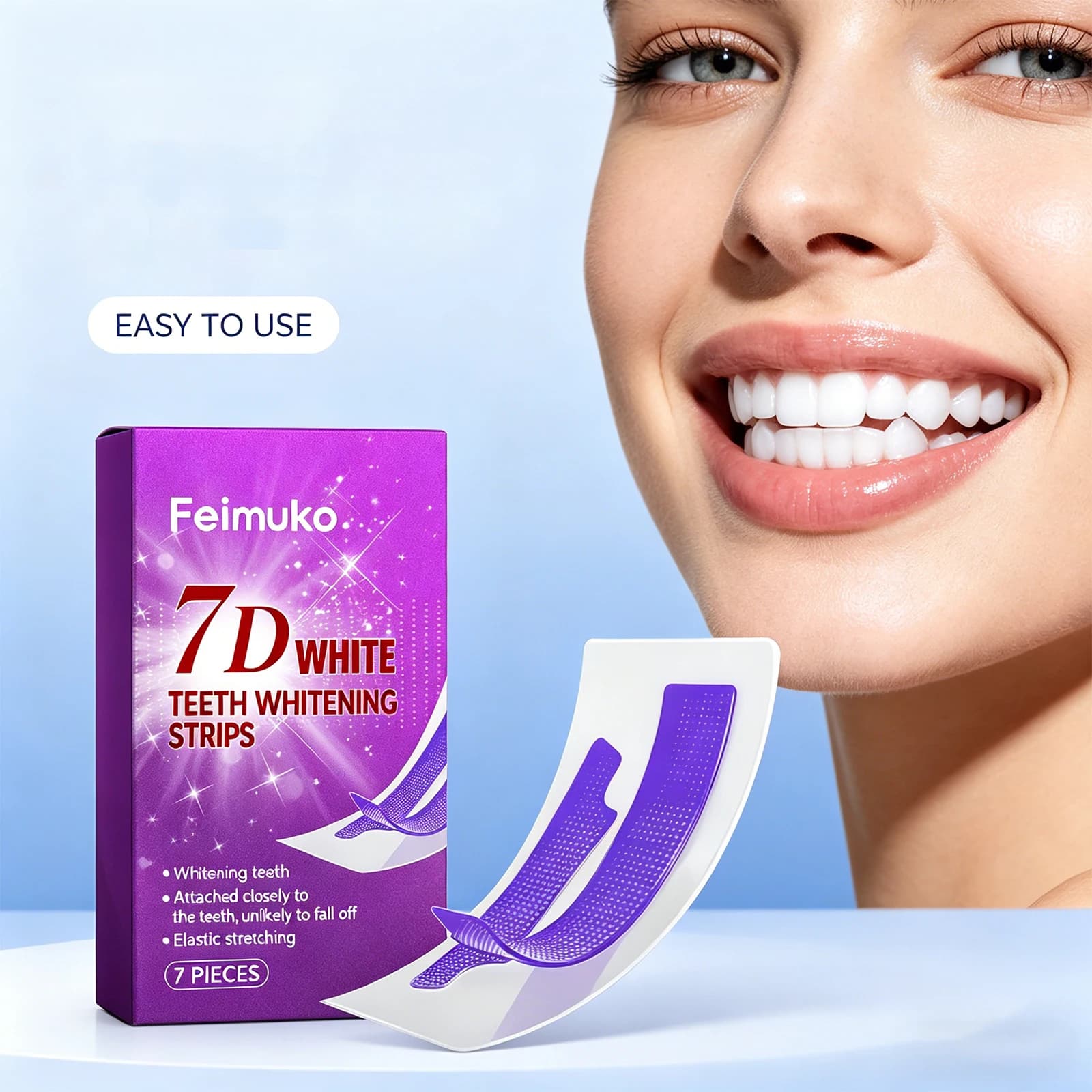 Strisce sbiancanti per denti sensibili: migliorano le macchie gialle, illuminano il sorriso, alito fresco, kit per l'igiene orale sicuro per lo smalto