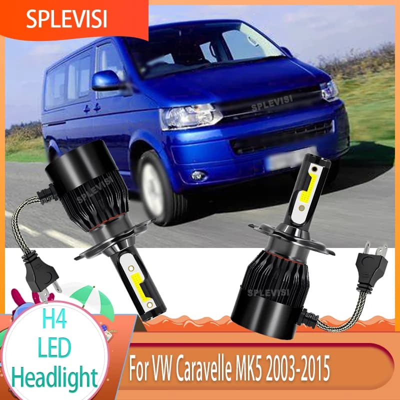 Alloggiamento in alluminio e ventola di raffreddamento LED faro Hi/Lo per VW Caravelle MK5 2003-2015 2004 2005 2006 2007 2008 2009 2010 2011 2012