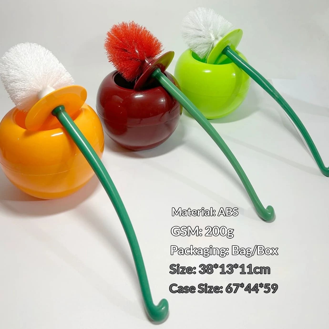 Spazzola per WC con Manico Lungo e Setole Morbide, Spazzola in Plastica a Forma di Ciliegia per Pulizia del Gabinetto