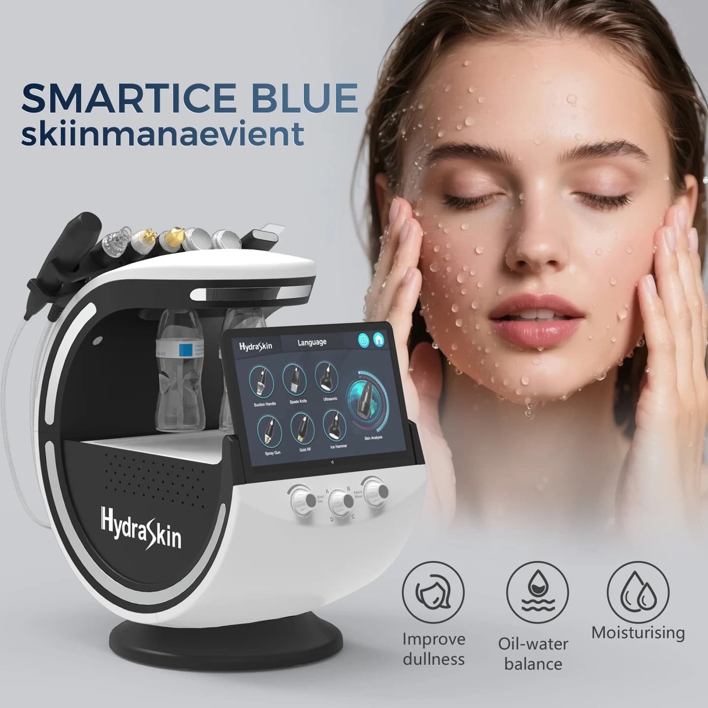 Viso Hydro H2O2 Treatment Machine, Skin Analysis, Rejuvenation, Anti-Aging, Oxygen Spray, Face Care
