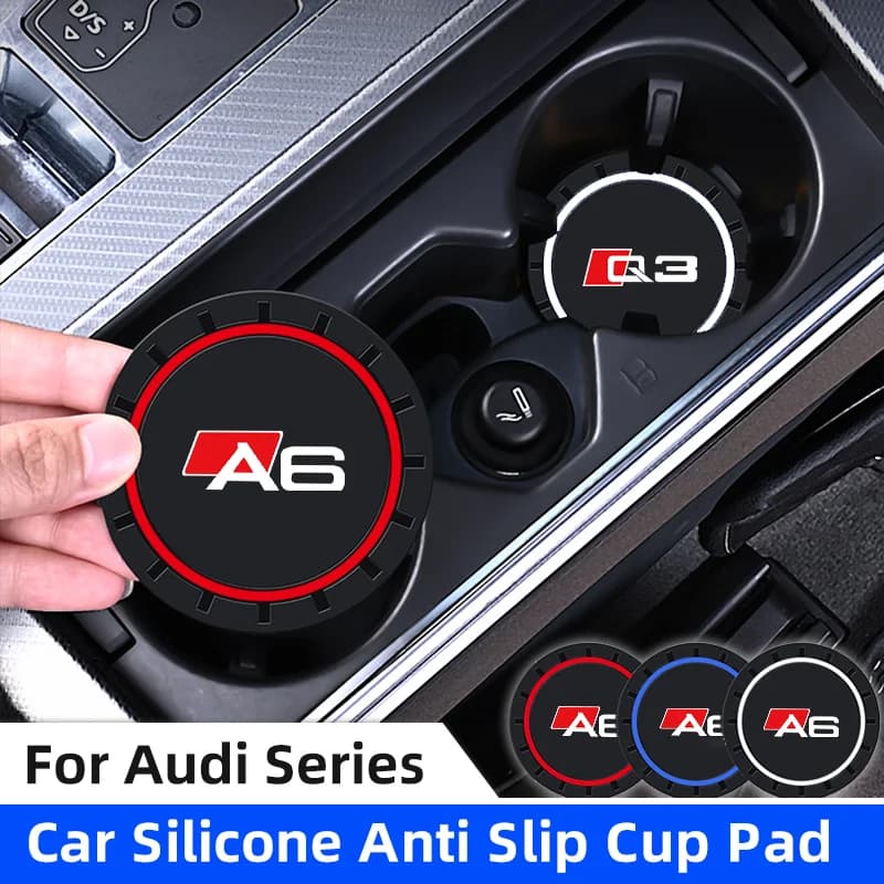 2pcs Auto Portabicchieri Anti Slip Inserto Sottobicchieri Pad Per AUDI A1 A3 A4 A5 A6 A7 A8 Q3 Q7 Q8 TT Auto Portabicchieri Tappetini In Silicone