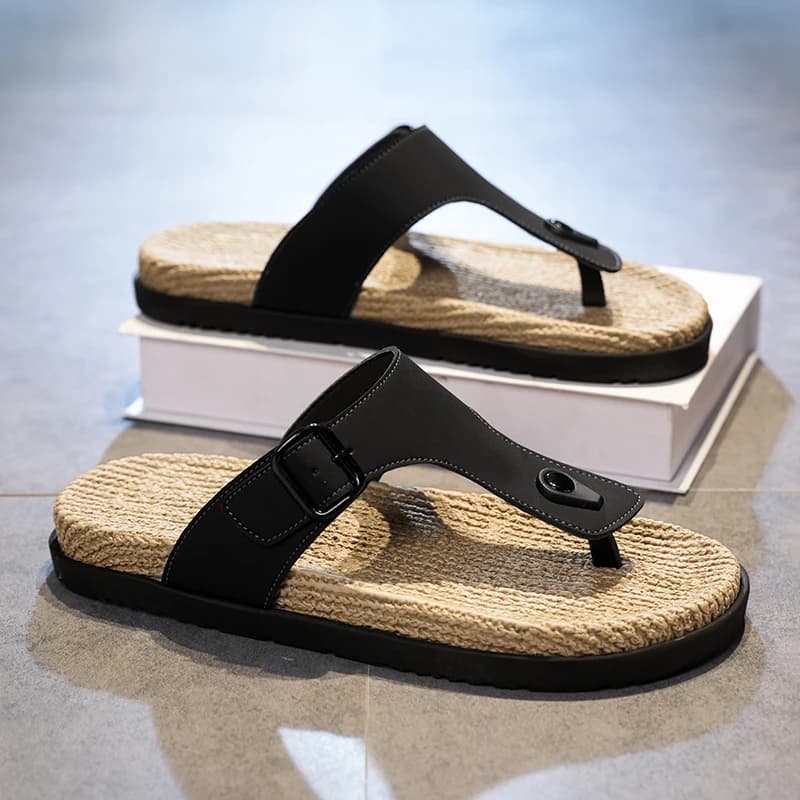 Ciabatte Infradito Casual da Uomo in Sughero Smerigliato, Sandali Traspiranti alla Moda per Giovani, Scarpe Estive Comode e Rinfrescanti per Spiaggia e Outdoor
