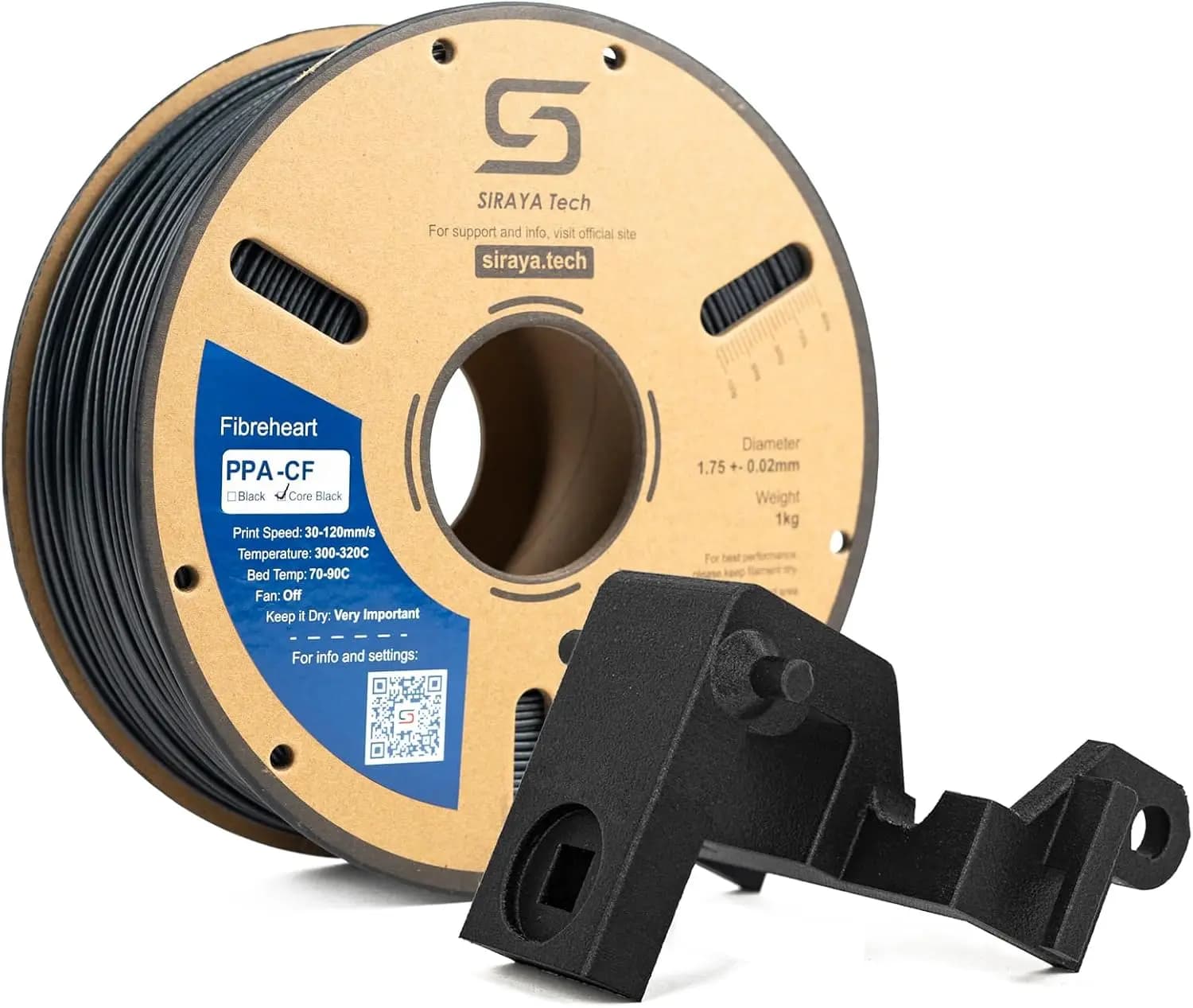 ^For Fibreheart PPA-CF Core Black 3D Printer Filament - PPA Nylon with 25% Core-Concentrated Carbon Fiber, Ultra-Strong, Heat-Re