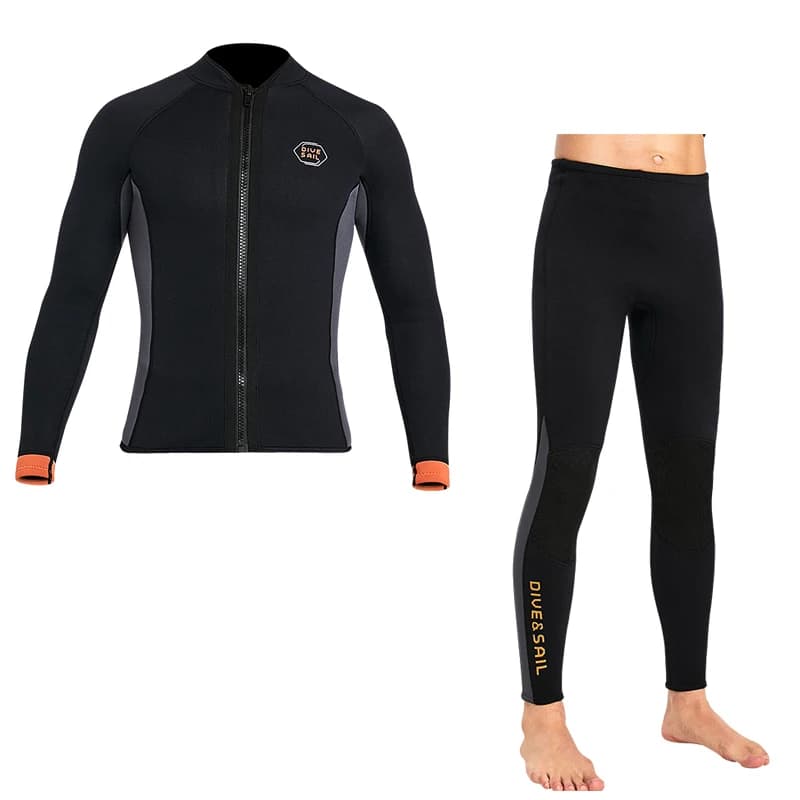 Muta Tops or Pants Jackets Men's Neoprene 3mm, Front Hinge Sleeves Long Sleeves Sub Snorkeling Mute, Scuba, Surf