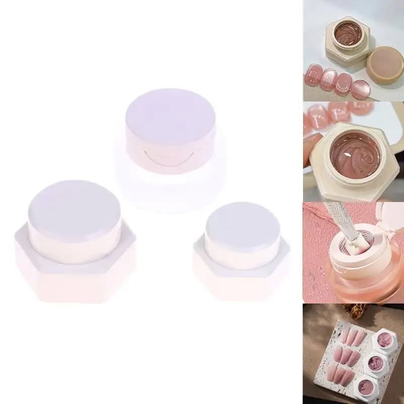 2/3/5g Hexagonal Nail Patting Gel Jar Flip Cover Nail Polish Case Packing Box Organizer for manicure Cosmetic container