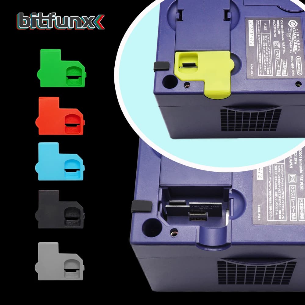 Bitfunx Staffa di copertura SD2SP2 dipinta in 3D per adattatore per lettore di schede MicroSD SDL per console di gioco NGC Gamecube