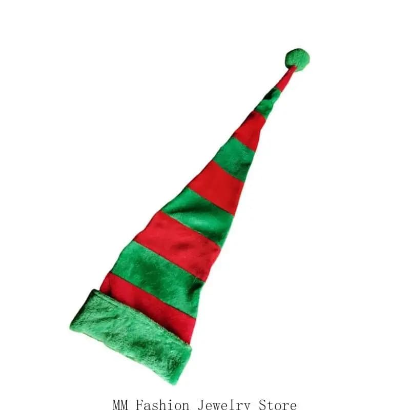 D0UB Cappello da Elfo Illuminato Cofano in pile natalizio Folletto festivo Allegro Streetwear Berretto lungo scintillante a
