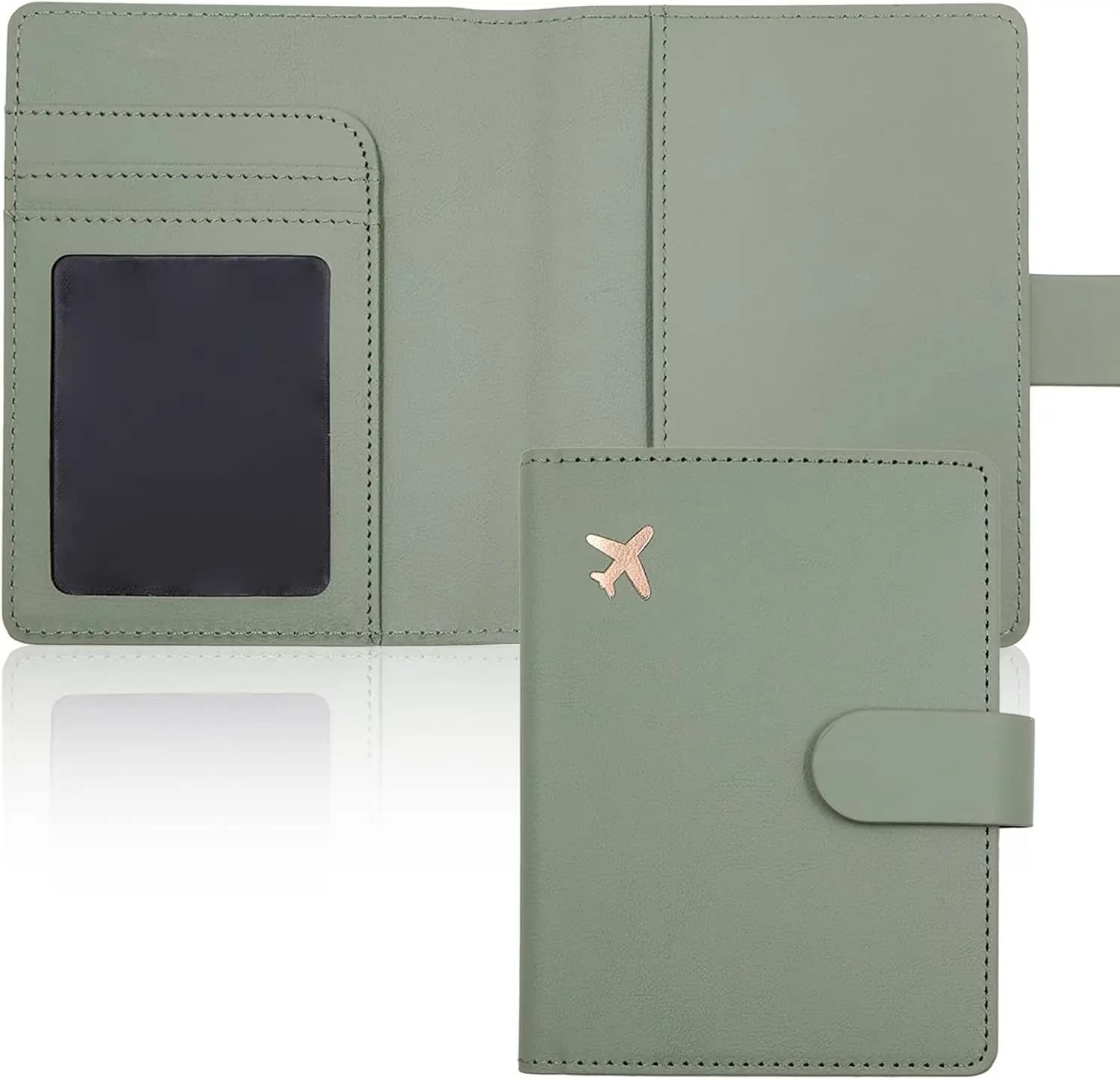 Porta Passaporto Impermeabile con Protezione RFID e Scomparti per Carte, Verde Muschio, Ideale per Viaggi