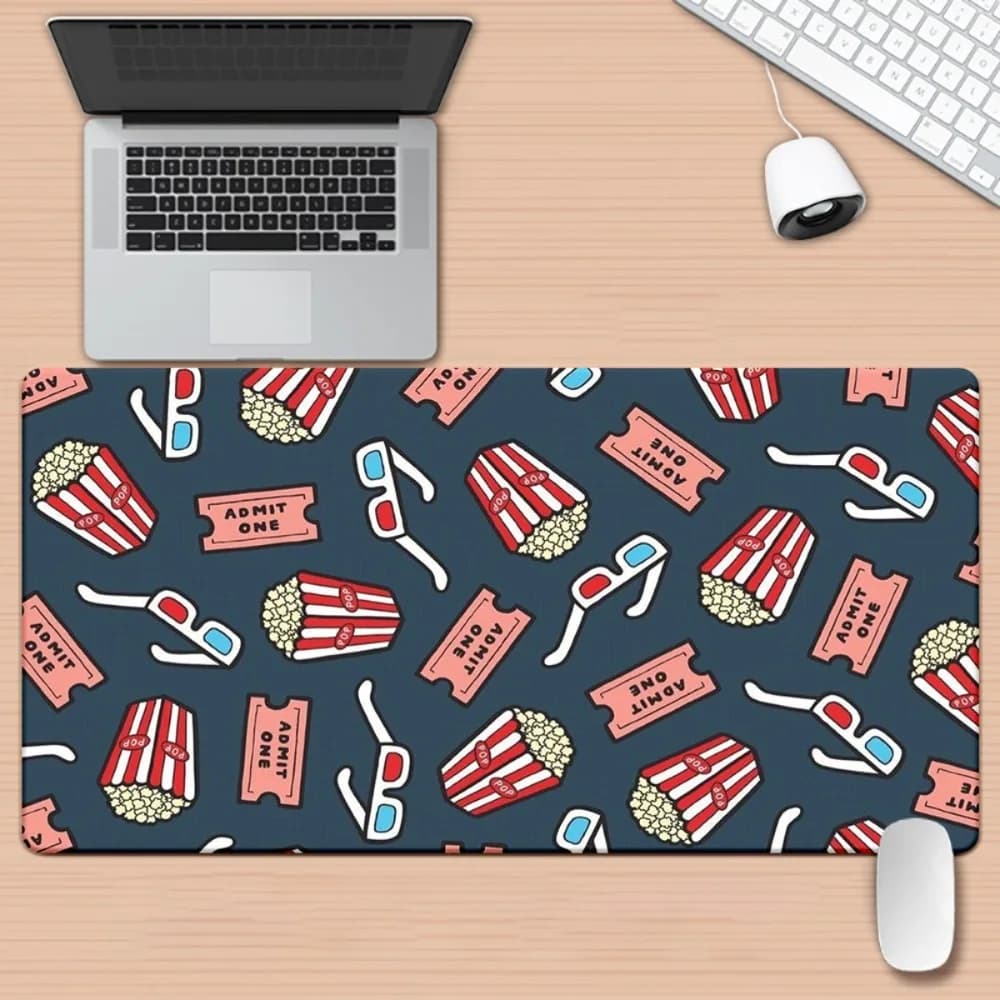 Tappetino per mouse in gomma con grafica a tema snack, antiscivolo, per scrivania da gaming, ideale per ufficio creativo e postazione di lavoro.