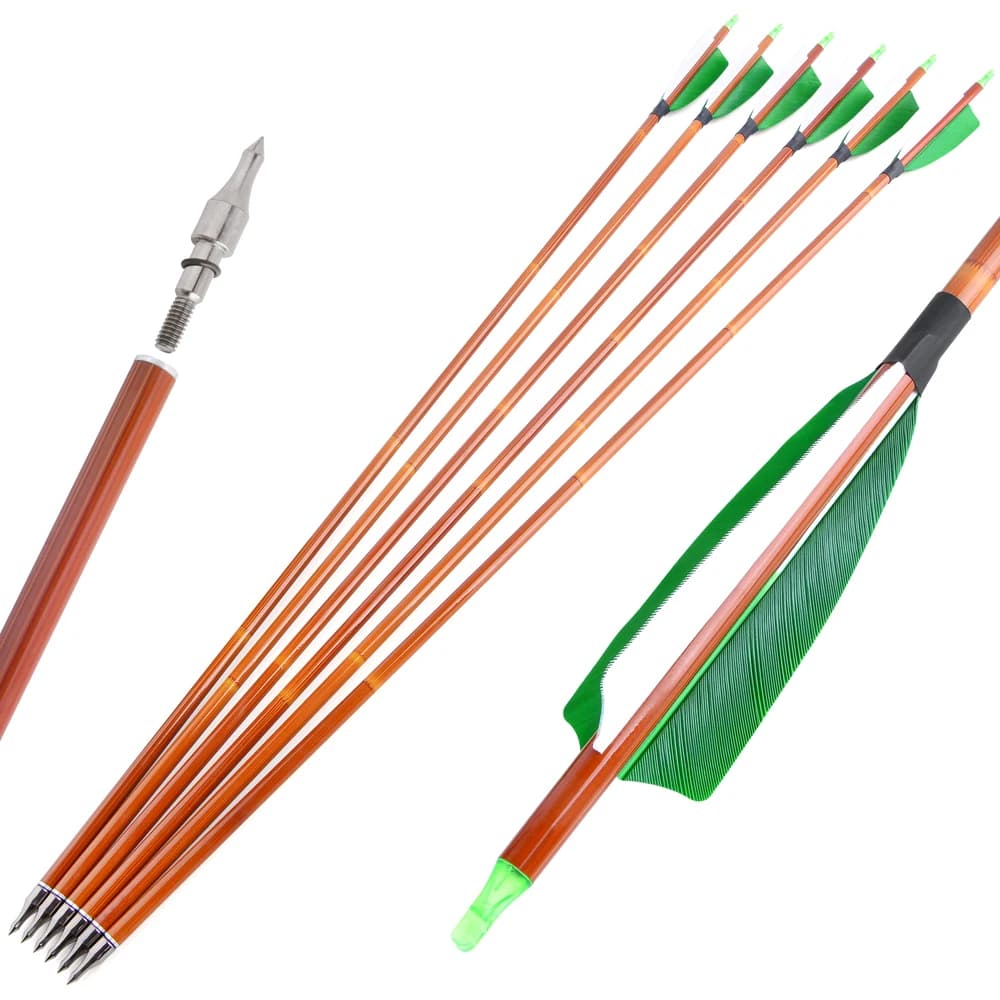 6/12 Pezzi Frecce in Carbonio Misto da 31,6 Pollici con Spine 500 e Piume di Tacchino per Tiro con Arco Compound/Recurve e Caccia