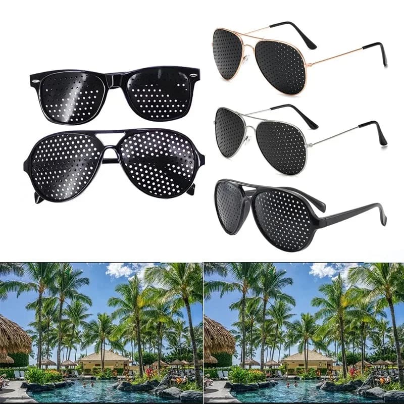 Occhiali correttivi indossabili per la cura della vista Miglioratore stenopeico stenopeico Occhiali con foro stenopeico Protezione per gli occhi anti-fatica Oculos De Grau