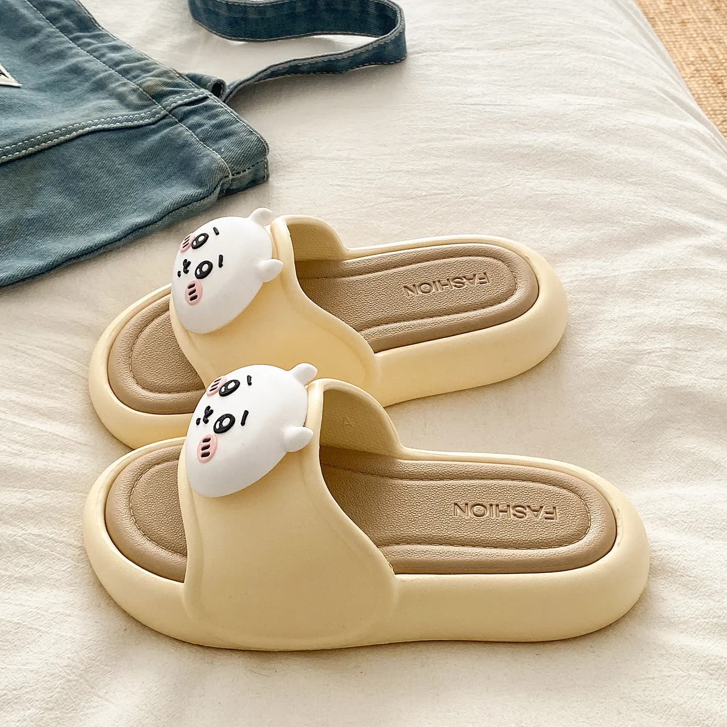 Chiikawa Slippers Anti-Slip Wear Outside Slippers Female New Student Home Cute Leisure Sandals Girl Kawaii Cartoon