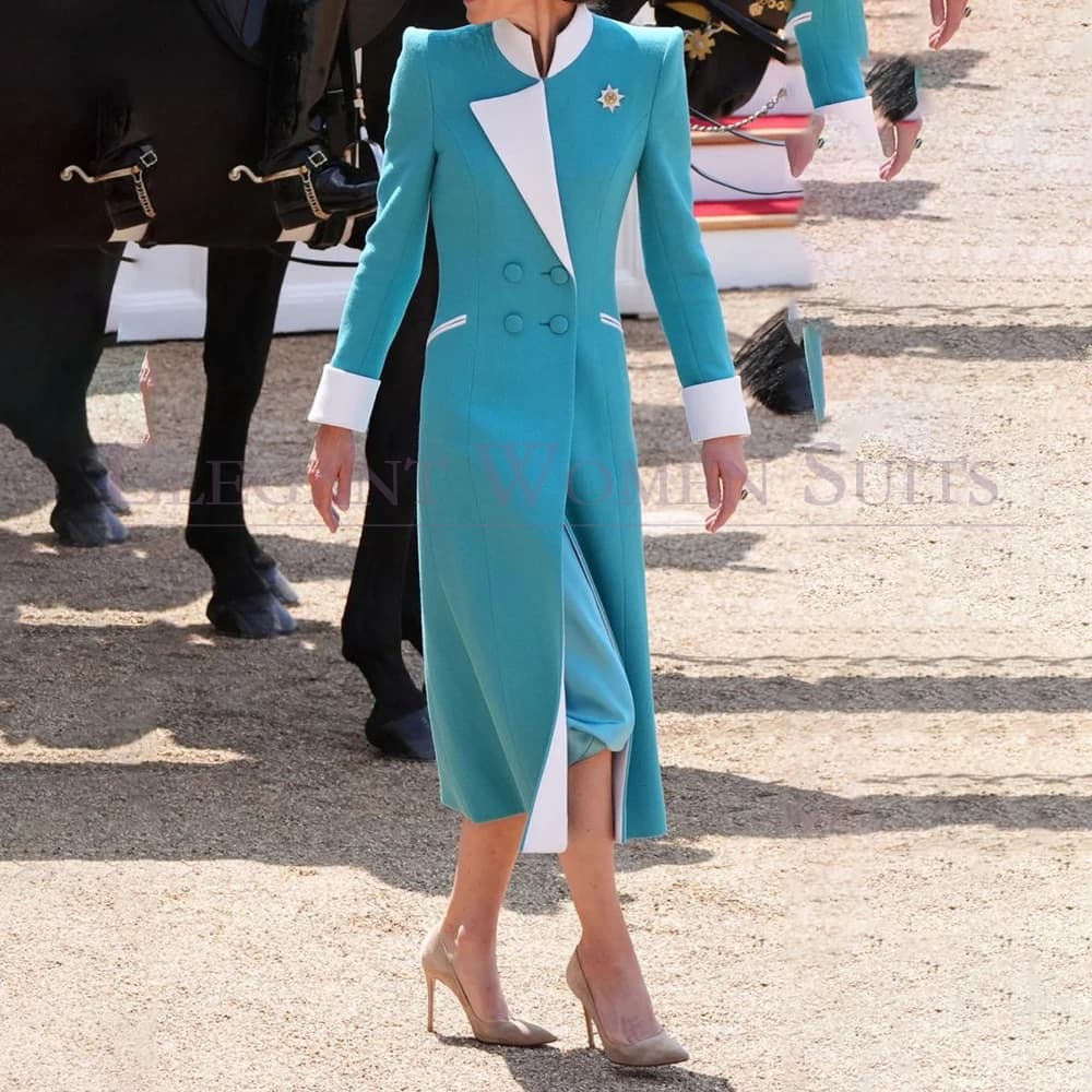 High Quality Women's Blazer Suits Elegant Double Breasted Stand Lapel Loose Fit Overcoat Customized 1 Piece Jacket Outfits