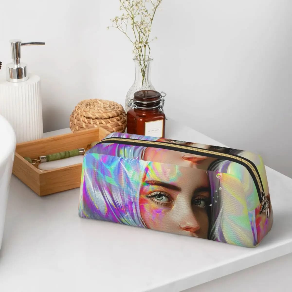 Astucci per matite Billie Eilish per studenti, astuccio per la scuola, borsa per matite, astuccio di grande capacità, custodia per articoli di cancelleria