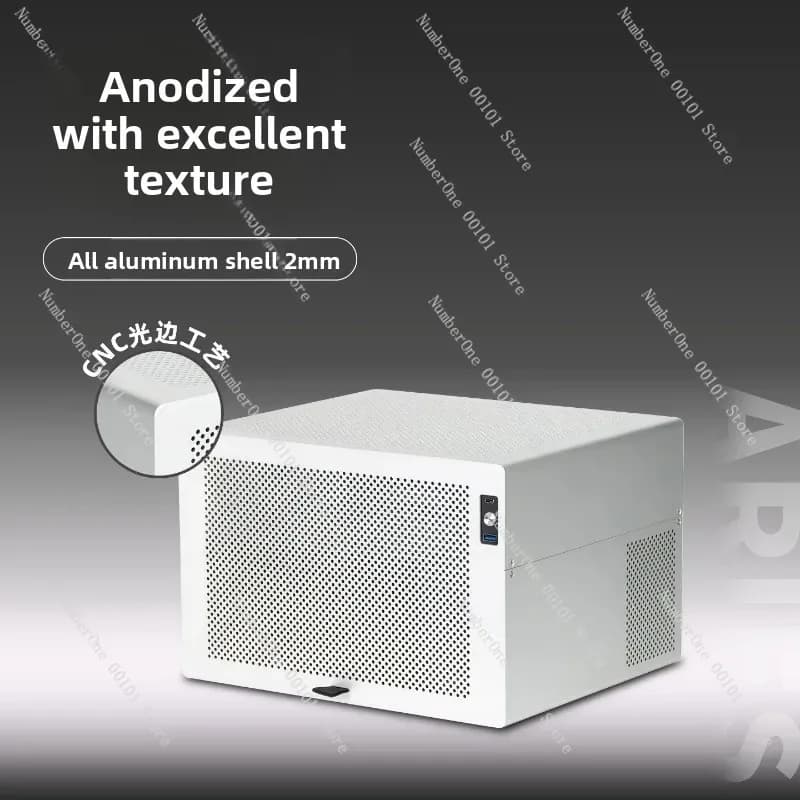 Chassis NAS Aries a 8 dischi in alluminio anodizzato, scheda madre ATX, server di archiviazione semi-alto con alimentatore SFX