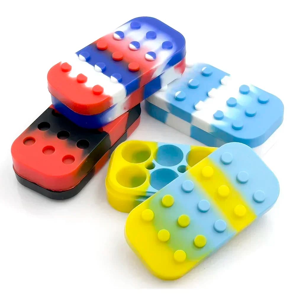 Silicone wax box non-stick essential oil box to 6 holes 34ml container easy to carry