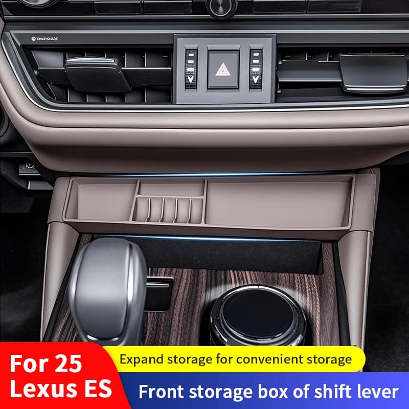QHCP Central Storage Box for Auto Storage Box Silicone Gear Front Silicone Container Stowing Organizer for Lexus ES 2025 Interior Accessories