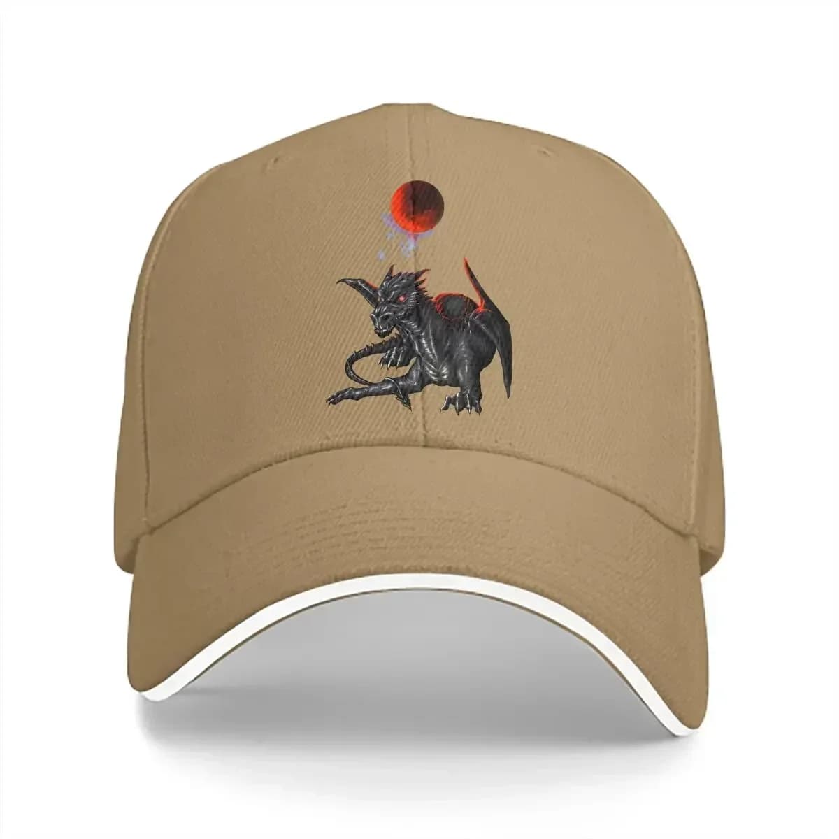 Dragon Of The West Multicolor Hat Peaked Unisex Cap Red Moon Casual Visor Protection Hats