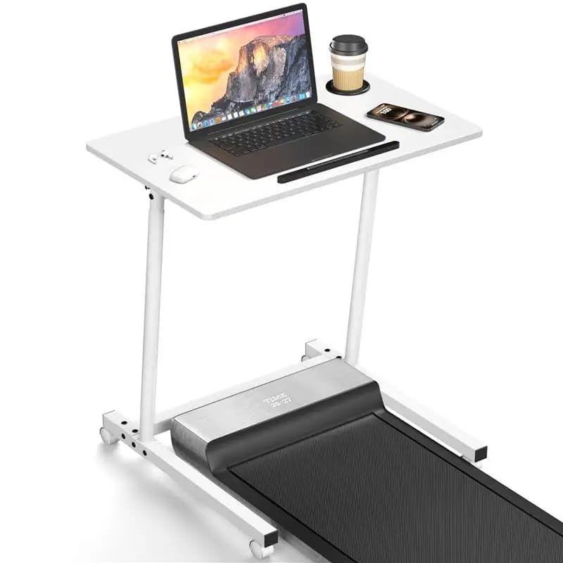 Eocnrhe Scrivania per tapis roulant, piccola scrivania mobile con ruote per tappetino da passeggio, tavolo portatile per laptop, tavolo con rotelle