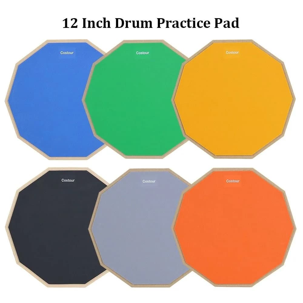 Pad per Pratica di Batteria da 12 Pollici, Tavola Anti-scivolo per Percussioni, Supporto Professionale per Rullante, Pad Silenzioso Assorbente agli Urti