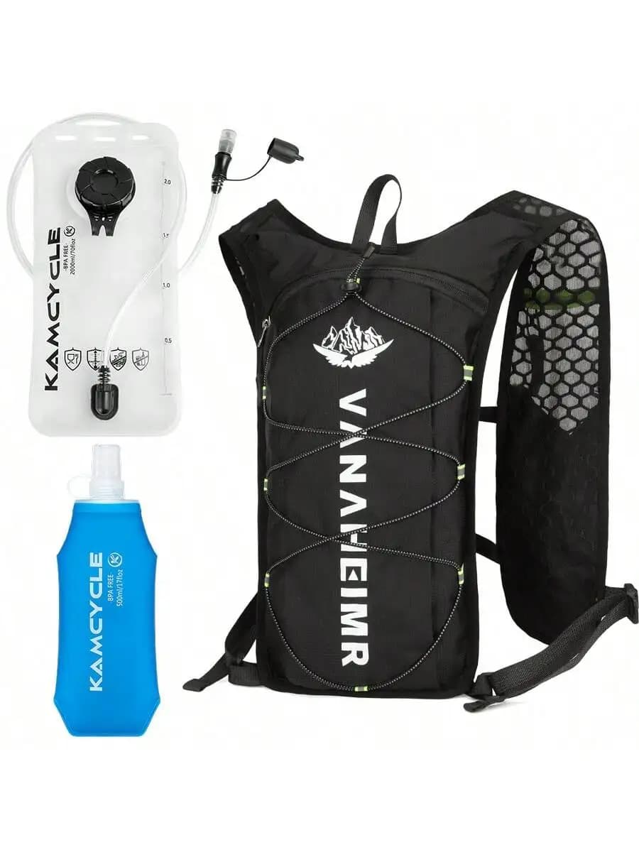 Running vest with hydration backpack, 2L water bag and 500ML Morbida bottle, Water backpack for hiking, Trail Running, Skiing