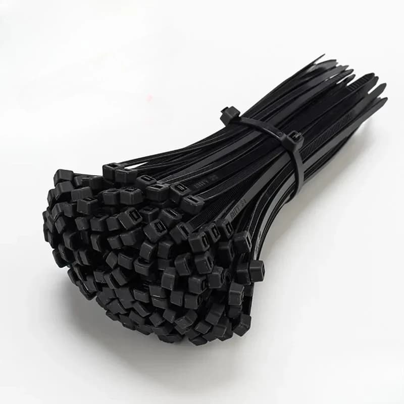 250 PCS Black Self-Locking Nylon Cable Ties Zip Fastening Rings Plastic Strap Cable Management Set for Home Office Organizing