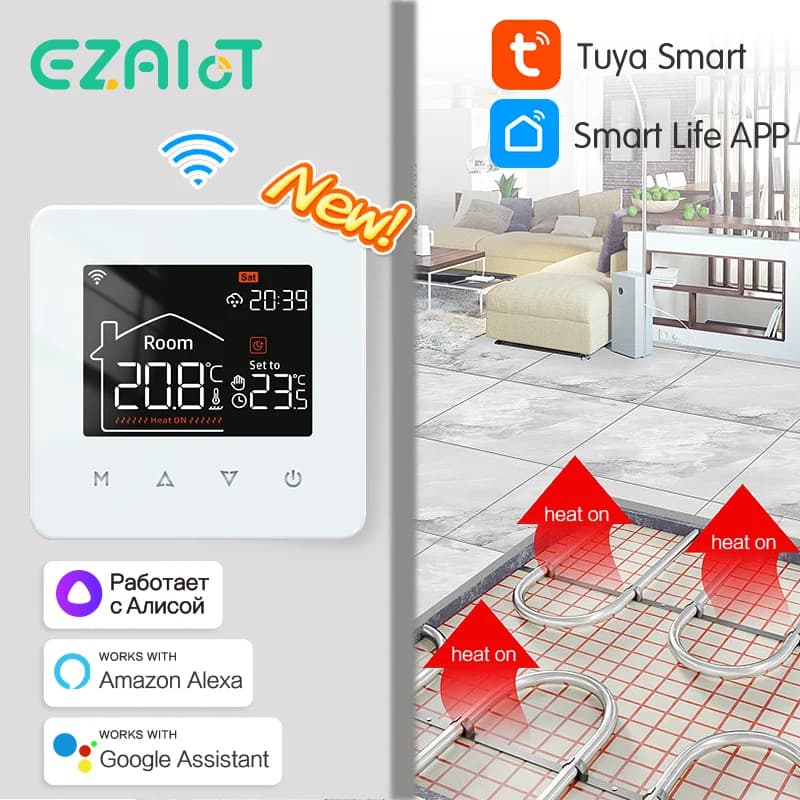 Termostato WiFi intelligente per riscaldamento a pavimento elettrico caldaia a Gas acqua Tuya regolatore di temperatura digitale Alexa Google Home scarn