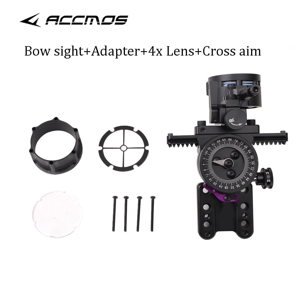 Compound Bow Sight 4x/6X/8X Lenses Archery Single Needle Sight Aluminum Alloy Outdoor Hunting Shooting Target Accessories