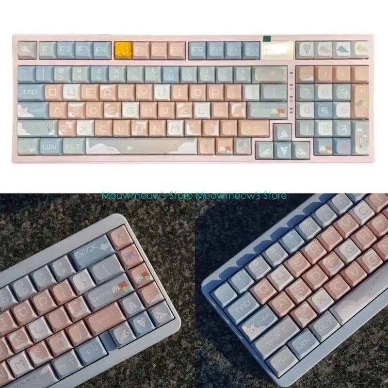 W91A PBT Keycaps 127PCS Paper Plane English Keycap Sublimazioni XDA Profile Keycap