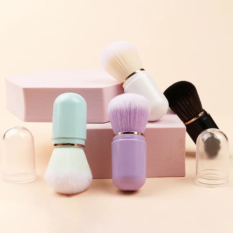 Strumenti per il trucco singoli Mini pennelli per trucco portatili Strumenti di bellezza retrattili Pennello per cipria in polvere Pennello per fard Pennelli per trucco