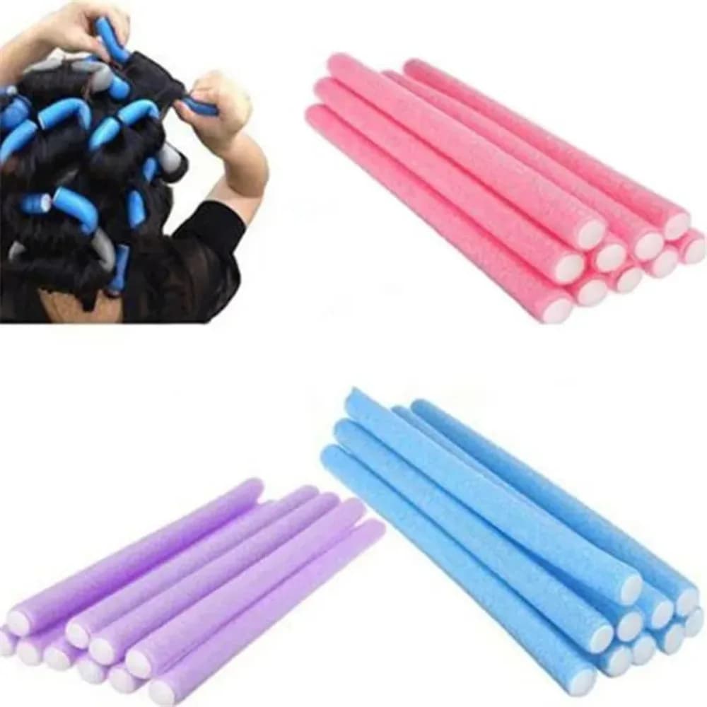 Muslim10 pz/set bigodini Makers Soft Foam Bendy Twist Curls Soft DIY Styling hair tool for women accessories casual color eyelashes