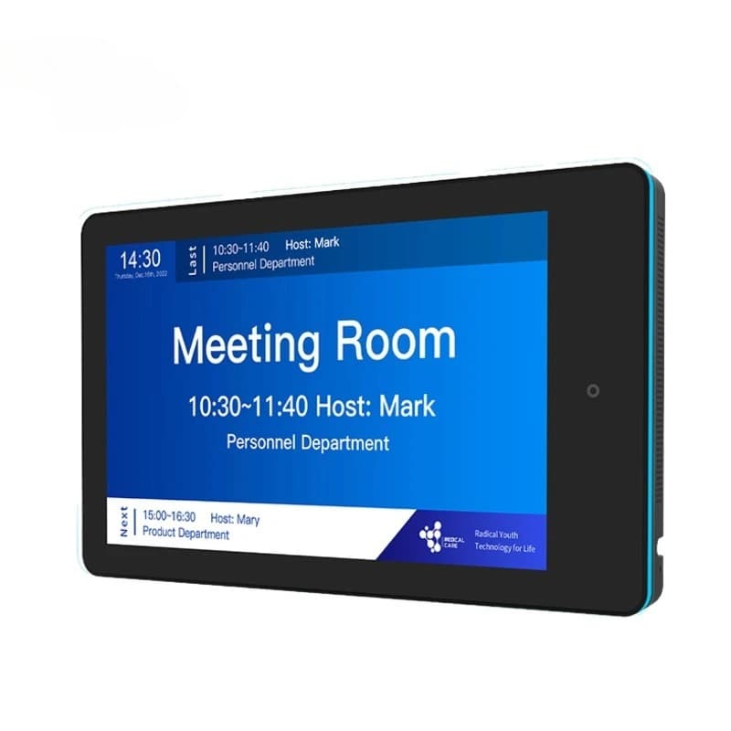 Sistema di Prenotazione Conferenze All-in-One WA1038T con Schermo Touch LED Android 11 da 10.1 Pollici, 2GB, Scheda SD Opzionale, NFC, POE, RK3568