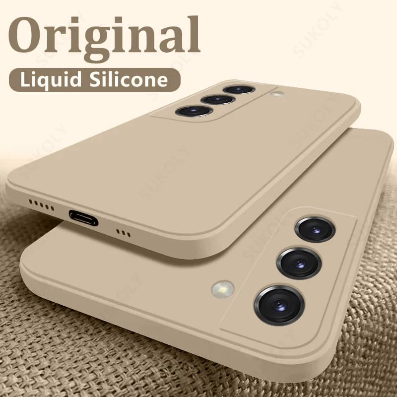 Case for Samsung Galaxy S24 S23 S22 S25 Ultra S24 FE A56 A55 A53 A54 A16 A17 5G S25 Anti-shocket Phone Cover in Silicone Liquid