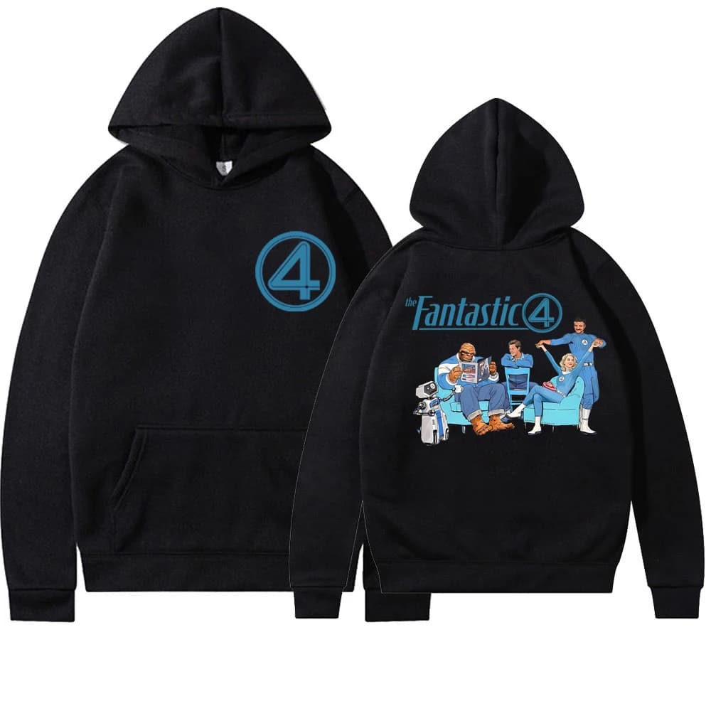 Fantastica felpa con cappuccio con logo dei 4 primi passi Pedro Pascal come Reed Richards Felpa MCU Merch Supereroe Cosplay Felpe con cappuccio di Halloween Regalo