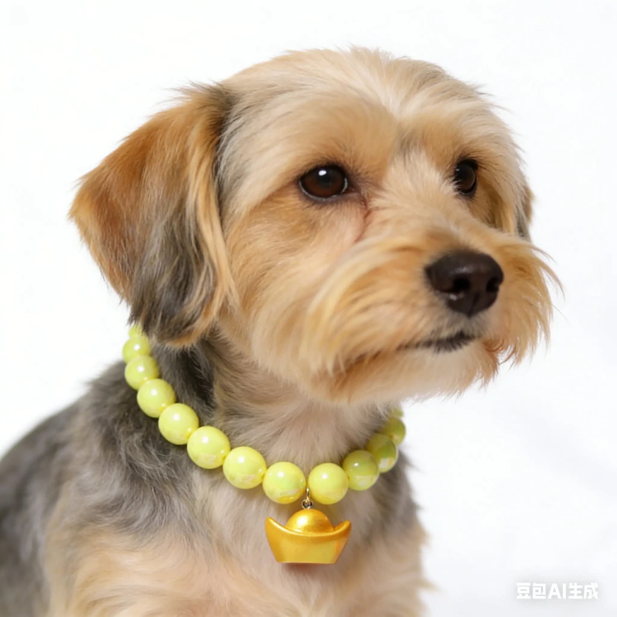 Luxury Necklace with Pet Beads, Dog Necklace with Colored Beads, Cat Collar, Puppy Accessories, Dog Chain, Chihuahua Jewelry