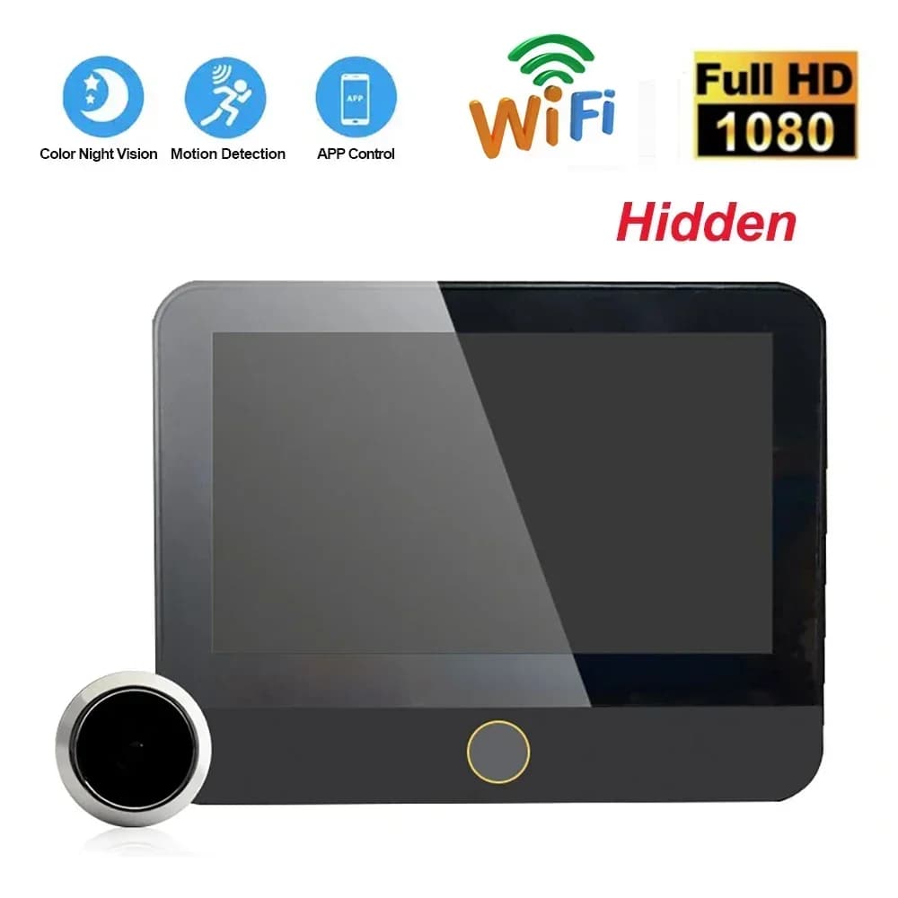 Nuovo WiFi Smart Door Bell Eye 1080P FHD Spioncino Telecamera Audio 4.3 'Schermo IPS PIR Annuncio a infrarossi Visualizzatore digitale