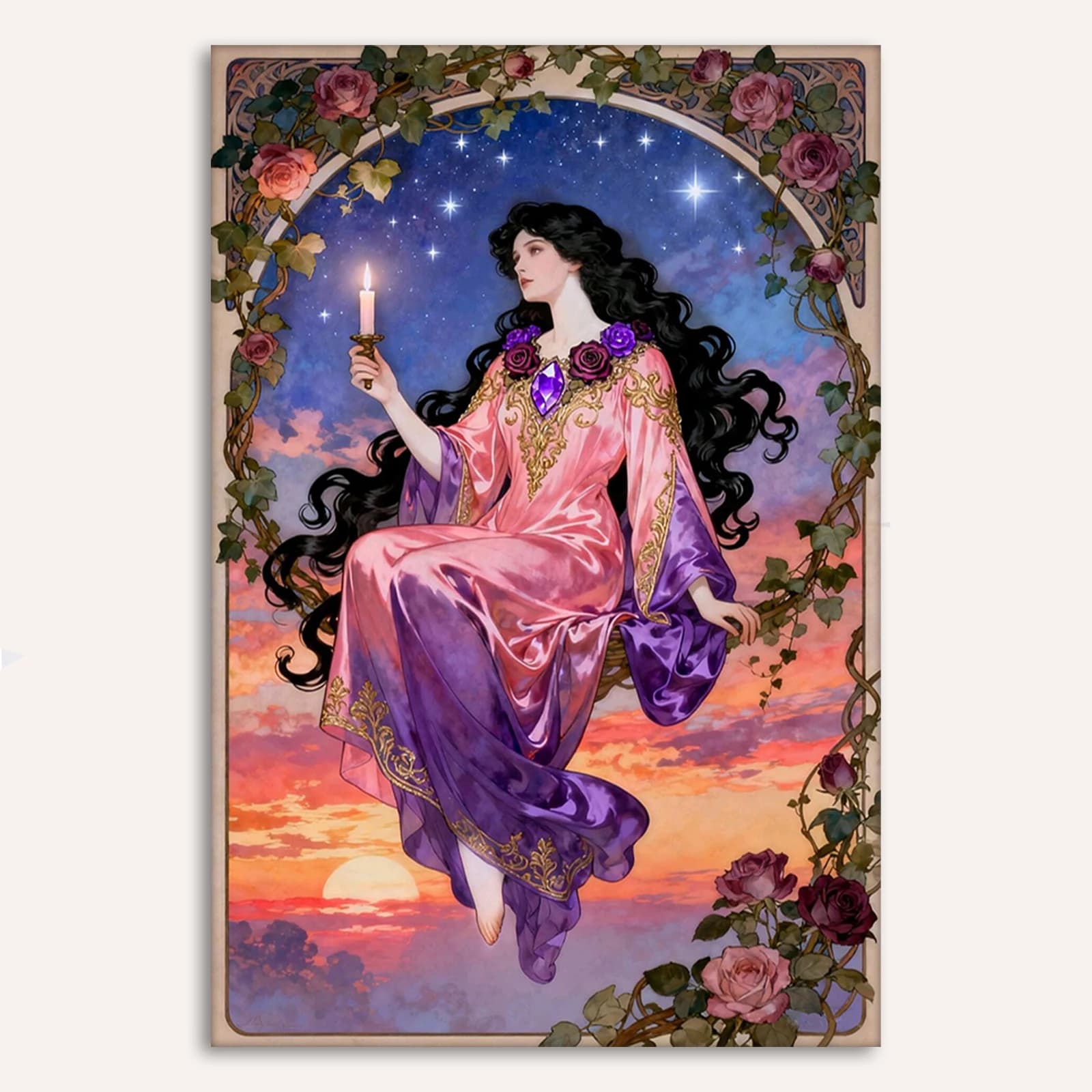 DIY Girl Oil Paint by Numbers on Canvas 15.75x23.62inch Without Frame Painting by Numbers for Adults Home Decor Gift