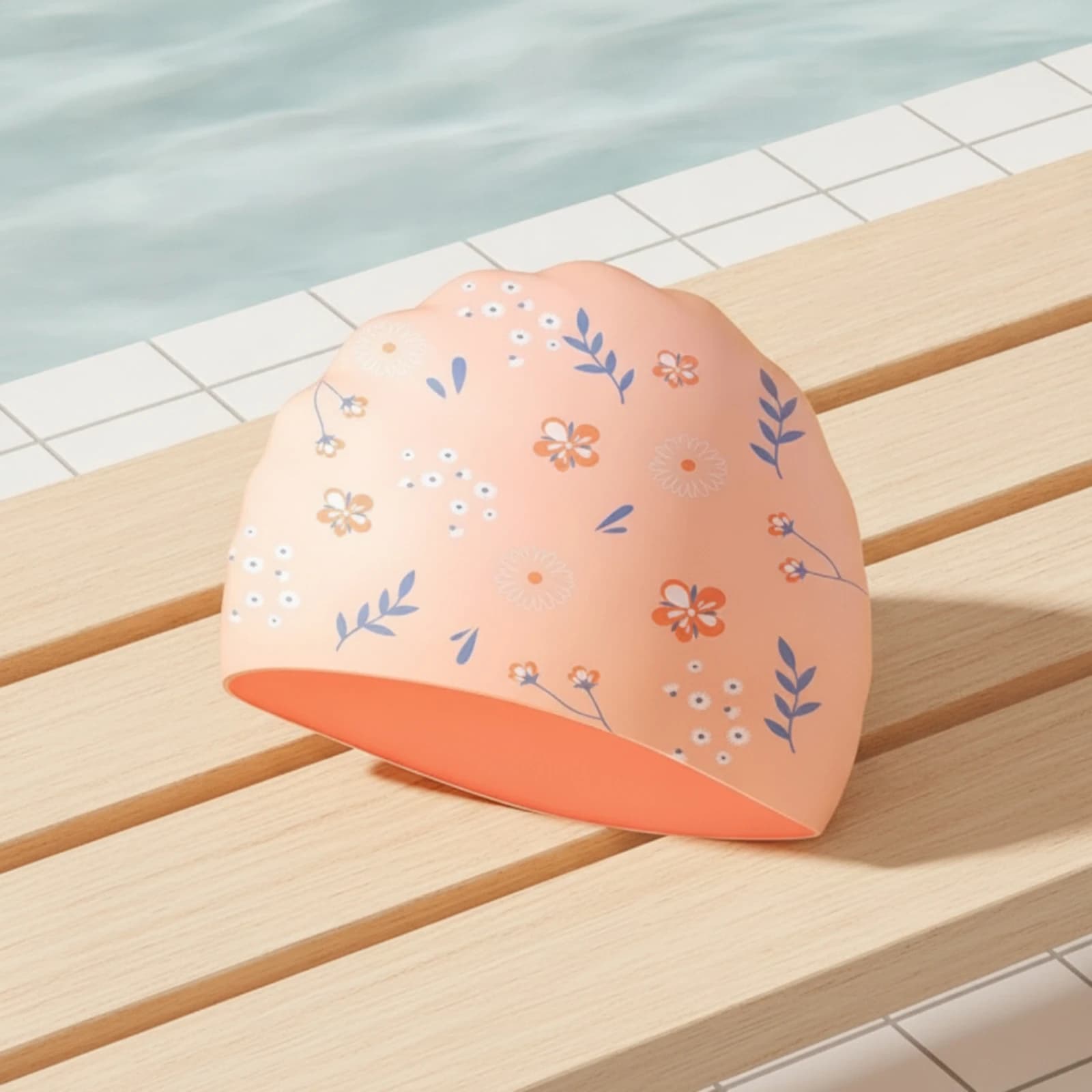 Silicone Swim Cap Low-Drag Silicone Swimming Cap Headwear Wrinklewrinkle-Resistant Long-Lasting for Swimmers, Pool